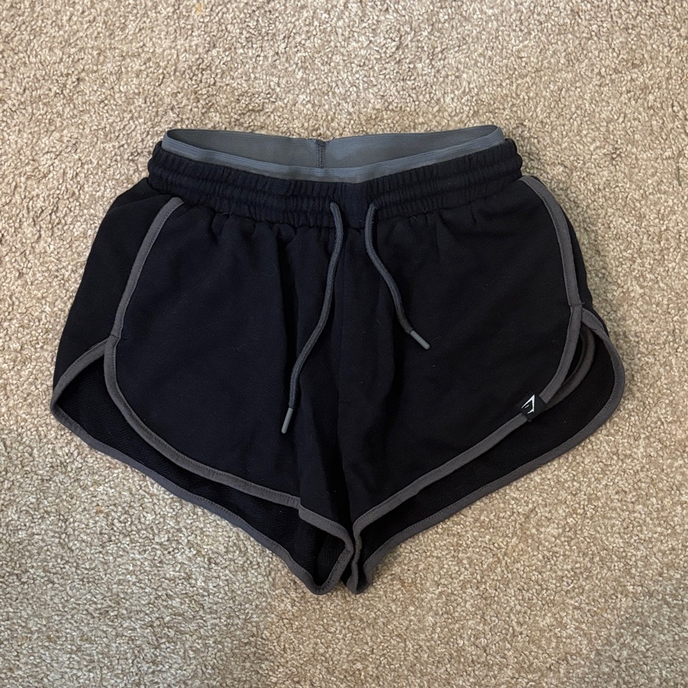 Gymshark Women's Black Shorts with Gray Accents